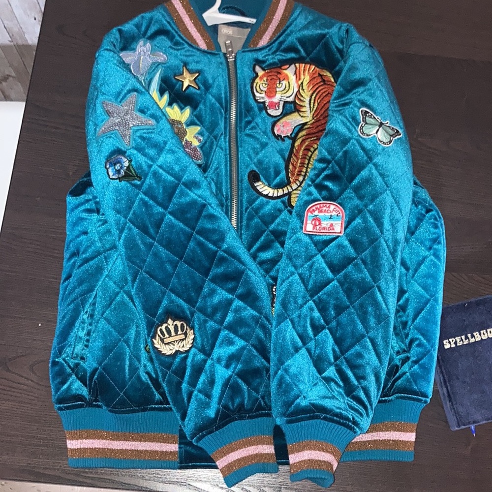 Size 8 ASOS Turquoise Bomber Jacket (Limited Edition)